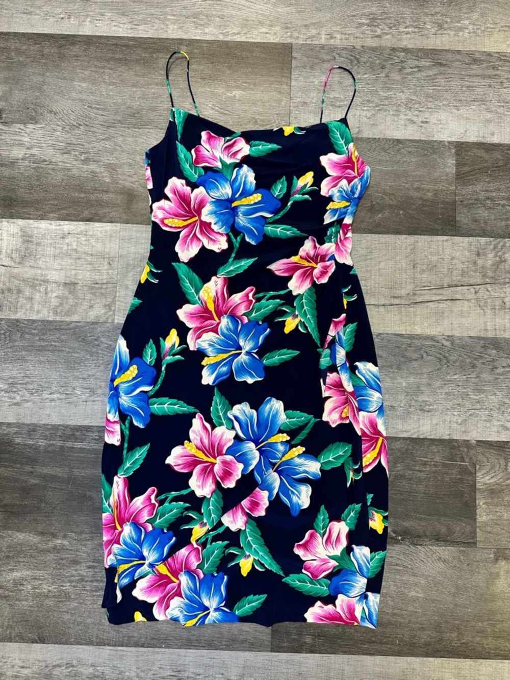 Lauren Ralph Lauren Floral Slip Dress Navy Pink Blue Size 6 NWT
